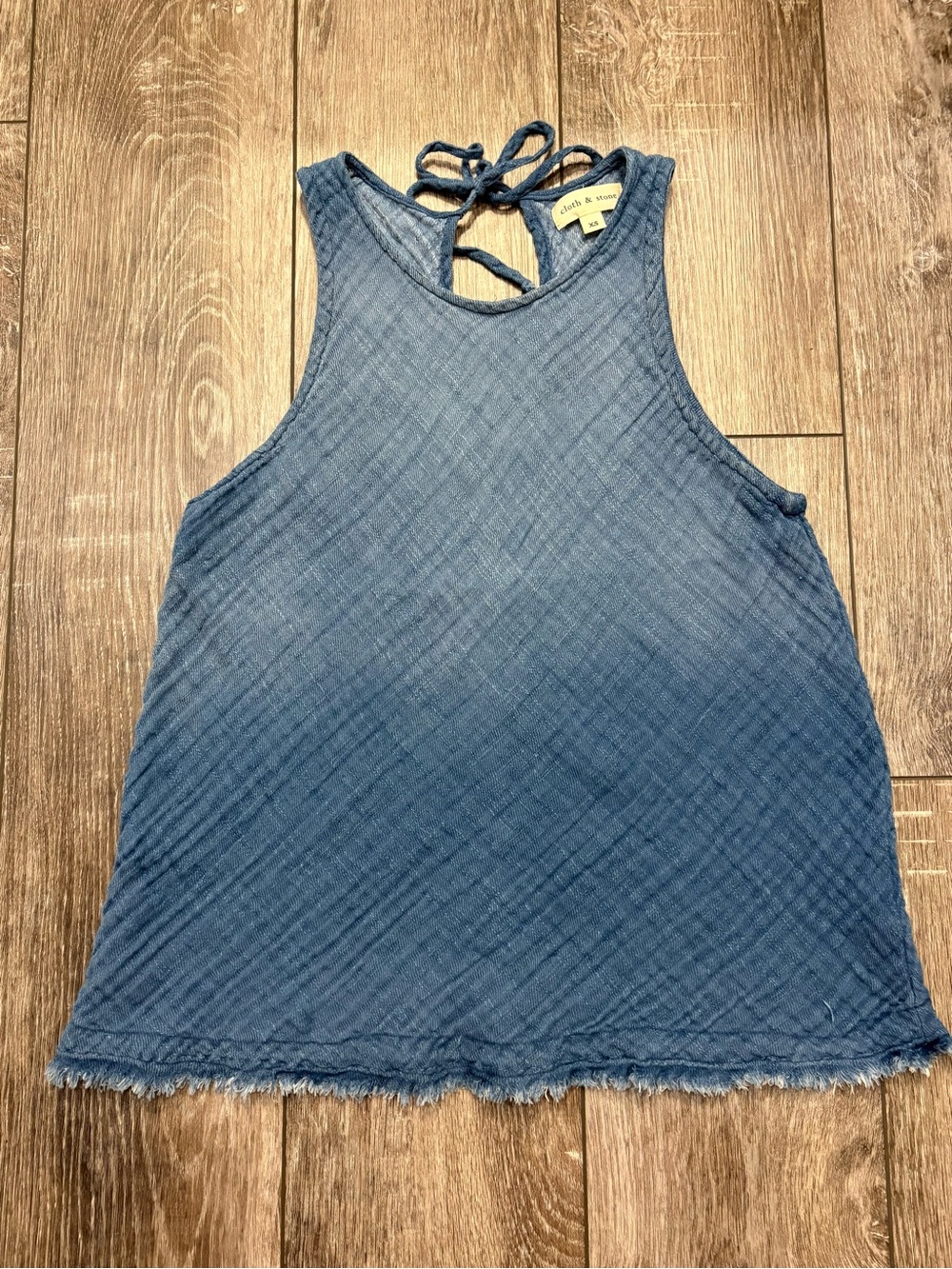 cloth & stone Indigo Quilted Tank with Tie-Back- Size XS